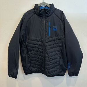 Huk Quilted Jacket in Black and Blue